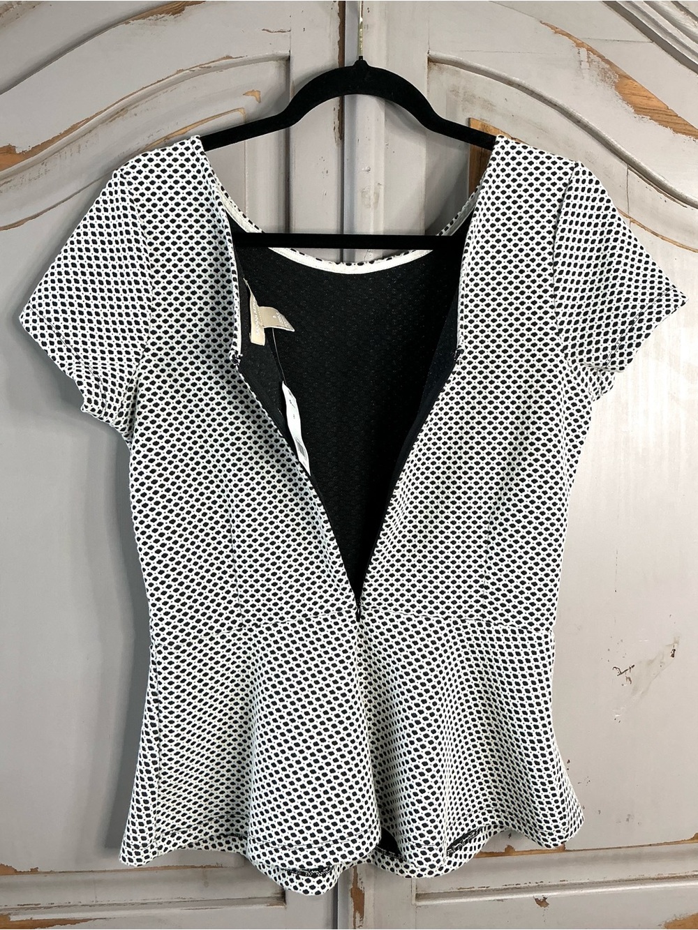 NWT Banana Republic | Peplum Textured Knit Top Tailored Polished Workwear Size 8 - Picture 6 of 8